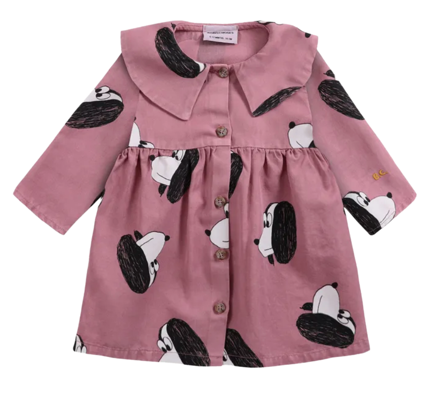 Bobo Choses Dogs Lyocell Baby Dress | Pink