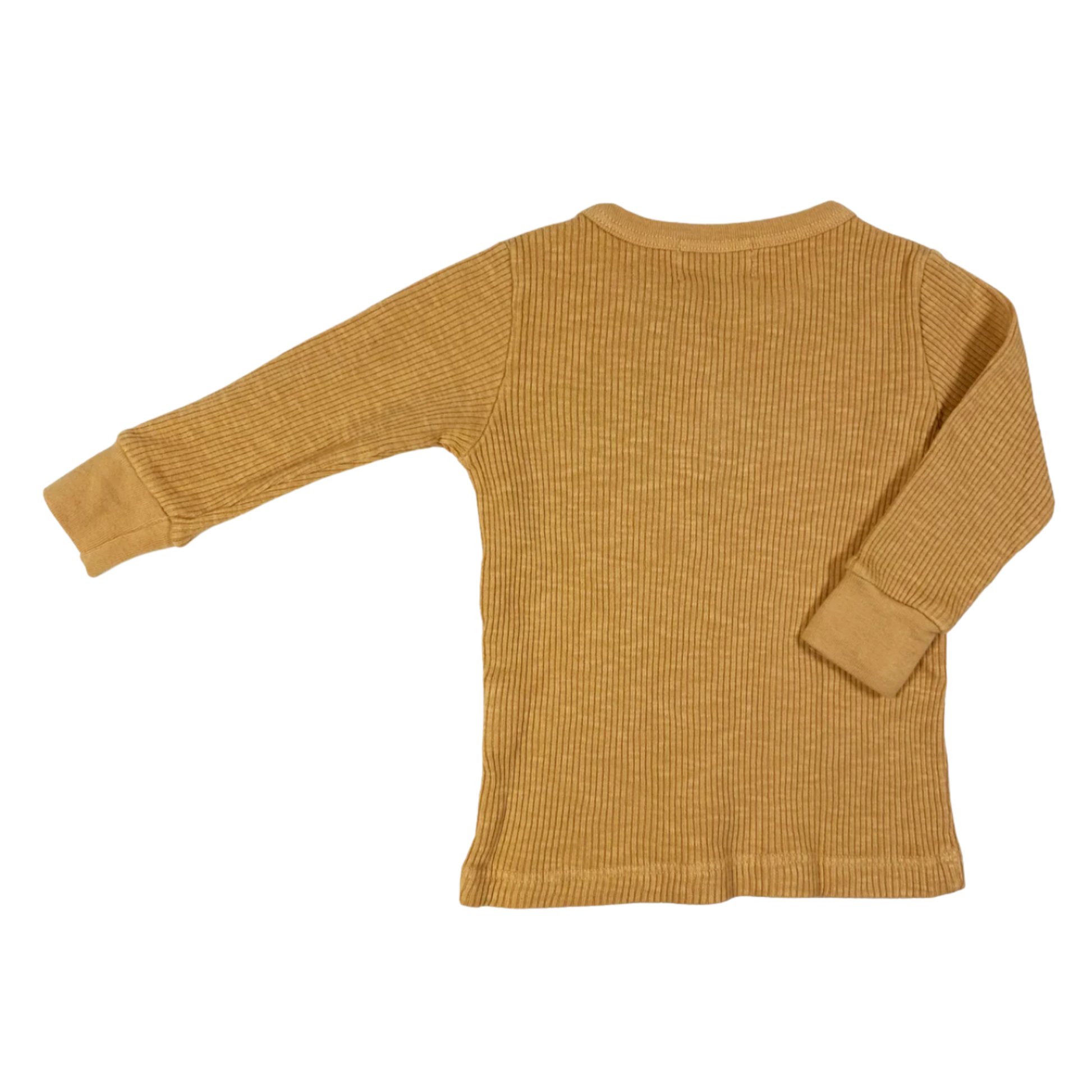 New Bobo Choses "Alaska"&nbsp;long sleeve ribbed t-shirt in yellow, made from 100% organic cotton.&nbsp;