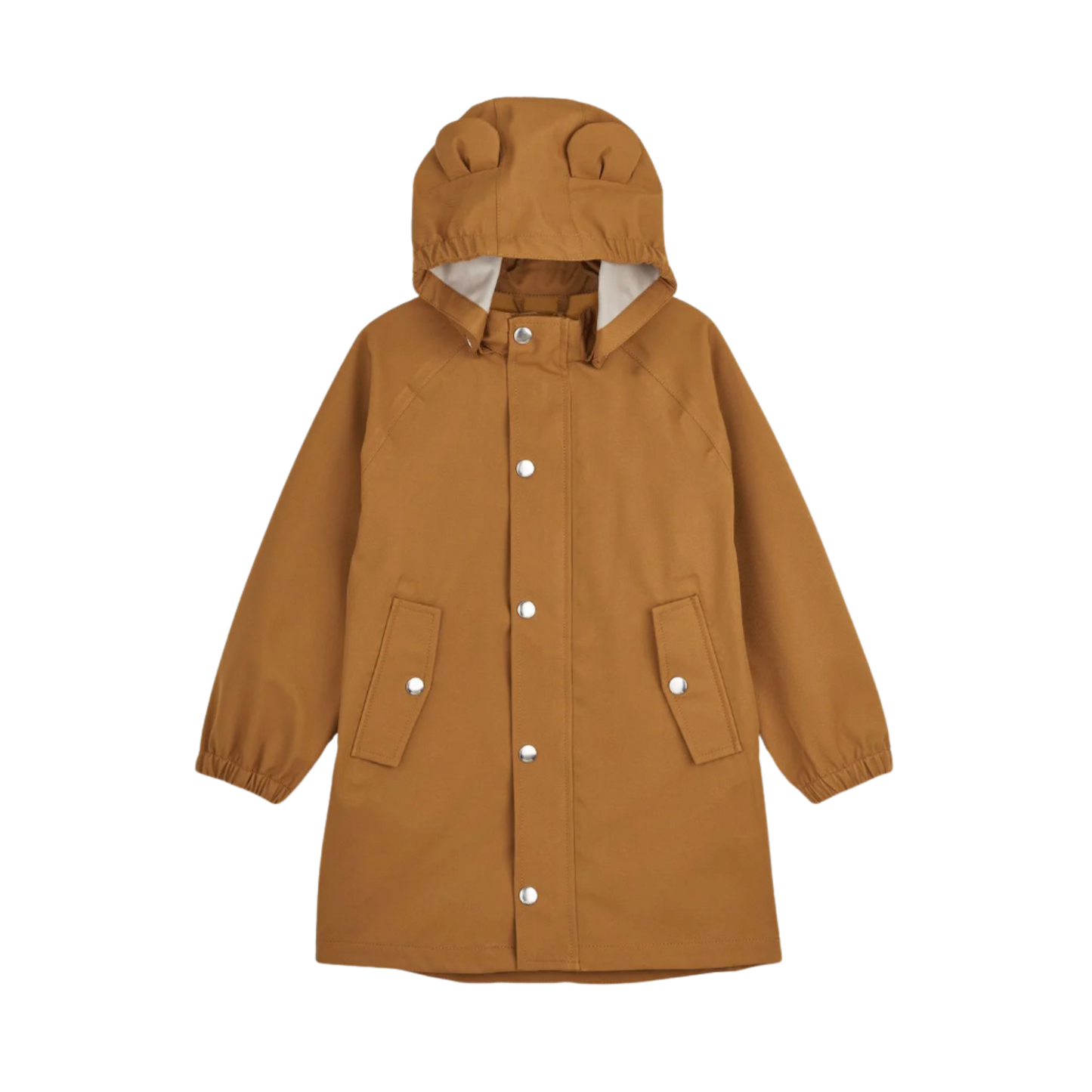 Liewood new soft shell jacket in mustard. The jacket is windproof, breathable, lightweight, with a water column pressure of 8.000 mm. Equipped with name tag and reflectors, it closes with zipper and press studs on the front side.