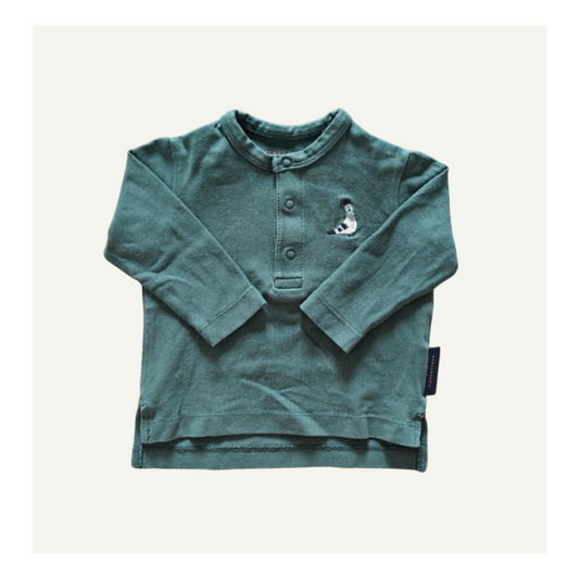 TINYCOTTONS PIGEON TSHIRT FOREST GREEN SIZE 0-3M